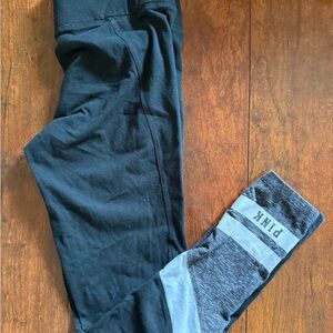 PINK Victoria's Secret Black and Gray Yoga Leggings